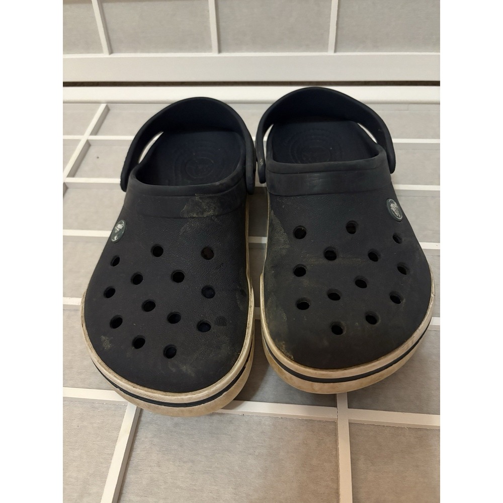 Crocs Crocband Slingback Clogs‎ Unisex Sz Men's 5 Navy White